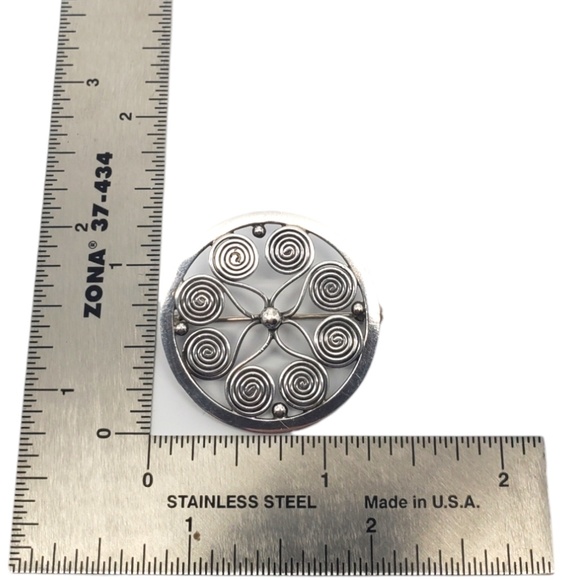 Eivind Knud Petersen Sterling Silver Flower Swirl Brooch #20520 - Picture 8 of 8